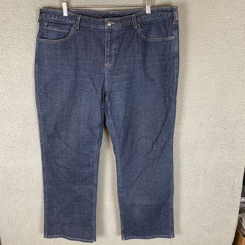 Duluth Trading Co Jeans Womens 18x30 Blue Denim Cotton Blend Stretch Straight